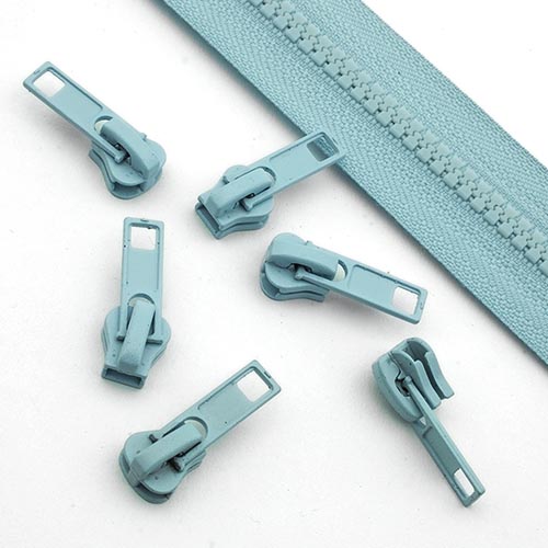Zipper für 5mm Reißverschlüsse 10 Stück Hellblau Farbe
