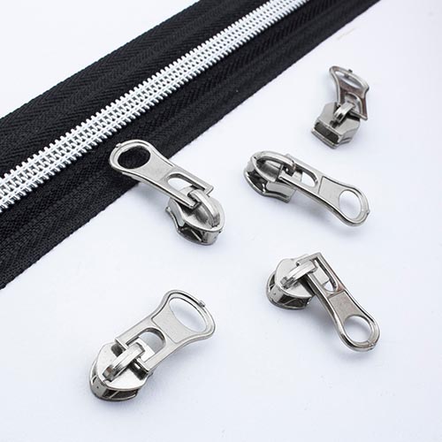 10 Zipper Spiralreißverschluss Reißverschluss endlos 5m silber Reißverschlüsse 