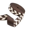 Gurtband 38mm chevron dunkelbraun beige