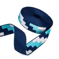 Gurtband Polyester-Baumwolle 38mm Muster blau