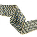 Gurtband 38mm zickzack blau gelb