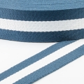 Gurtband Polyester-Baumwolle 38mm dunkelblau weiß