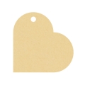 Geschenkanhänger aus Karton Herz 45 mm beige