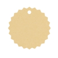 Geschenkanhänger aus Karton gezackt 45 mm beige