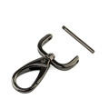 Karabinerhaken 25mm abnehmbar schwarz glnzend