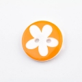 Knopf Blume orange 16 mm