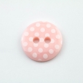 Knopf mit Punkten rosa 13 mm