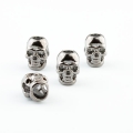 4 Stck Kordelenden aus Metall schwarz metallic 4,8mm