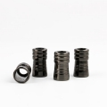 4 Stck Kordelenden aus Metall schwarz brniert 5mm