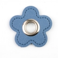 Ösen-Patches Blume mit 8mm Öse jeansblau