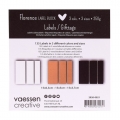 Label-Block mit 3 Größen weiß, schwarz, Kraftpapier