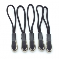 Reißverschlussanhänger schwarz mit Metallspitze 5er Pack