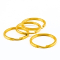 5 flache Schlsselringe gold 25 mm