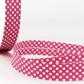 Schrgband aus Baumwolle mit Punkten 20mm pink