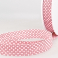 Schrgband aus Baumwolle mit Punkten 20mm rosa