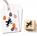 Stempel Huhn Drte springend