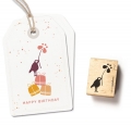 Stempel Vogel Fred mit Blume