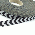 Webband Chevron silber schwarz mit Glitzerfaden 12mm