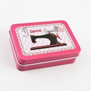 Blechdose 6,5 x 9 cm I love sewing pink