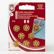 8 Druckknpfe zum Annhen 12mm gold
