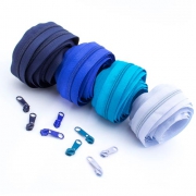 Reißverschluss-Set blau 5mm
