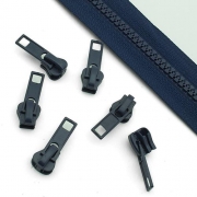 10 Stück Schieber dunkelblau für 5mm Profil-Reißverschluss