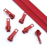 10 Stück Schieber rot für 5mm Profil-Reißverschluss