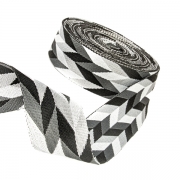 Gurtband Polyester 50mm Chevron schwarz grau