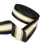 Gurtband Polyester 50mm schwarz gold creme