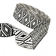 Gurtband Polyester 50mm Raute weiß schwarz