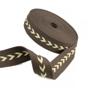 Gurtband Polyester 38mm chevron braun gelb