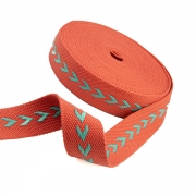 Gurtband Polyester 38mm chevron orange trkis