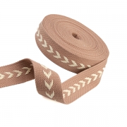 Gurtband Polyester 38mm chevron puder beige