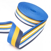Gurtband Polyester-Baumwolle 38mm blau gelb