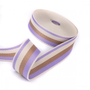 Gurtband Polyester-Baumwolle 38mm lavendel beige creme