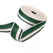 Gurtband Polyester-Baumwolle 38mm grün creme