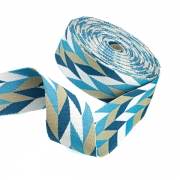 Gurtband Polyester 50mm Chevron blau
