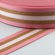 Gurtband Polyester mit Lurex 50mm rosa