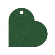 Geschenkanhänger aus Karton Herz 45 mm dunkelgrün