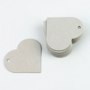 Geschenkanhänger aus Graupappe Herz 45 mm
