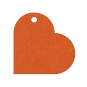 Geschenkanhänger aus Karton Herz 45 mm mandarine