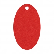 Geschenkanhnger aus Karton oval 32x54 mm rot