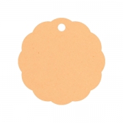 Geschenkanhänger aus Karton Blume 45 mm apricot