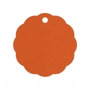 Geschenkanhänger aus Karton Blume 45 mm mandarine