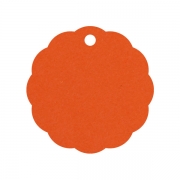 Geschenkanhänger aus Karton Blume 45 mm orange