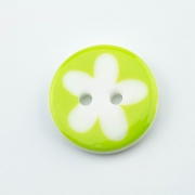 Knopf Blume hellgrün 16 mm