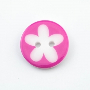 Knopf Blume pink 16 mm