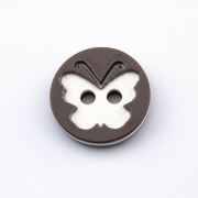 Knopf Schmetterling grau 13 mm