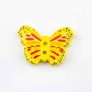 Knopf Schmetterling gelb orange 28 mm