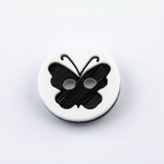 Knopf Schmetterling weiß 13 mm